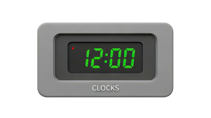 Digital Clock Displaying 12:00
