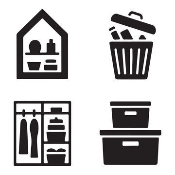 Household trash removal icon supporting declutter home routine