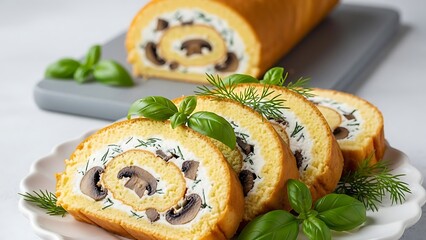 A delicious gourmet meal of fresh grilled salmon steak with potatoes and rosemary served on a white plate makes for a tasty homemade dish that feels as fresh as a bakery snack