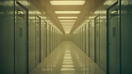 Dreamcore Endless Hallway with Nostalgic Eerie Mood
