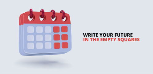 Cartoon vector illustration of a calendar, metaphor of planning, scheduling, and organization