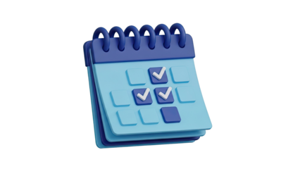 3D Calendar with Checkmarks