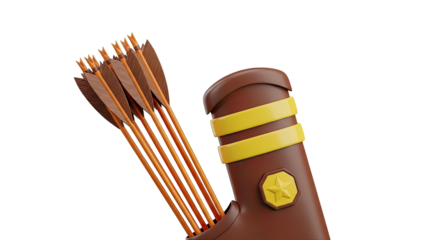 Quiver full of arrows with yellow accents