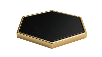 Elegant Black and Gold Hexagon Tray