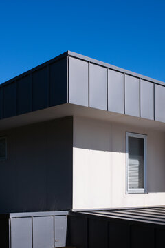 modern home with a flat, square roof