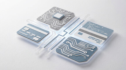 Close-Up of Circuit Boards with Printed Components