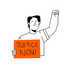 Person Protesting for Justice Now