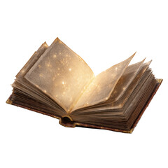 Open spell book with glowing pages