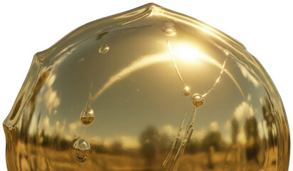 Gold Drop png Liquid Metal cutout Shiny Bubble png Metallic Orb cutout Golden Globule png Reflective Sphere cutout Liquid Gold png Polished Drop