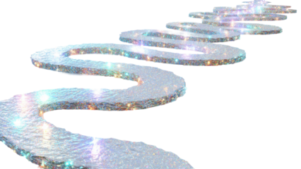 Sparkling winding road, path of light