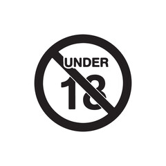 Under 18 year sign icon vector