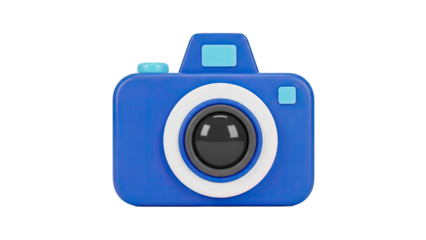 3D Blue Camera Icon