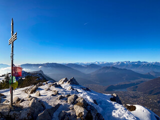 Mountain landscape, seen from the top of the mountain, in Italy