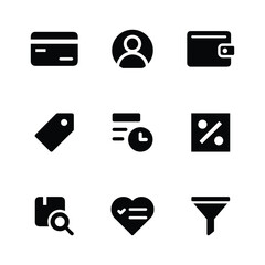Set of E-Commerce and Shopping Icons. Containing Shopping Cart, Payment, Order, Delivery and Support Icons