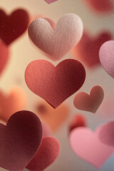 Floating Paper Hearts Background &ndash; Generative AI