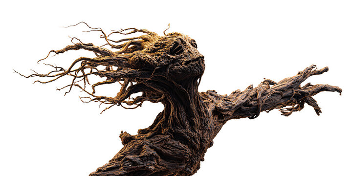 Ethereal ancient tree spirit with gnarled branches reaching out, embodying natures wisdom and mystical forest energy