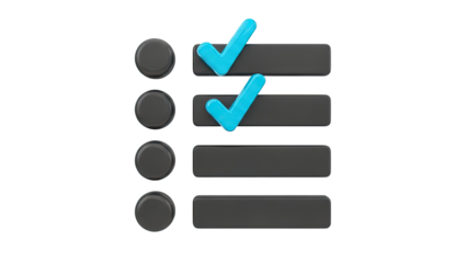 Checklist with two items completed