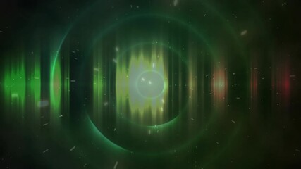 Animation of light trails moving over light spots on black background - Powered by Adobe