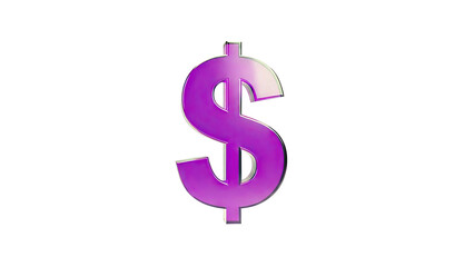 Purple 3D Dollar Sign