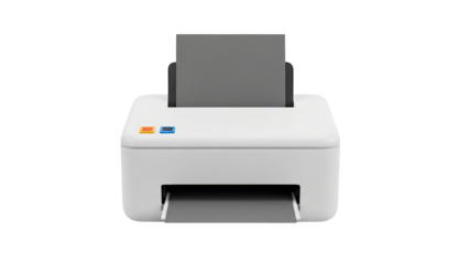 Minimalist White Printer with Paper
