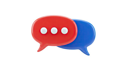 Red and Blue Chat Bubbles with Ellipsis