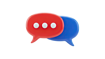 Red and Blue Chat Bubbles with Ellipsis