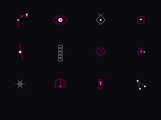 12 Cybernetic Prosthetics and Bionic Technology Icons - Medical Robotics Vector Set