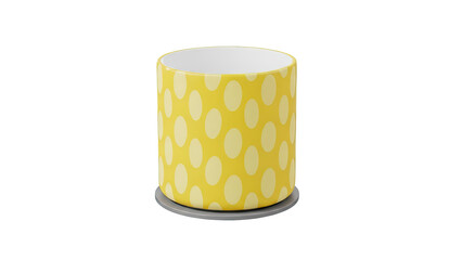 Yellow Polka Dot Mug on Coaster