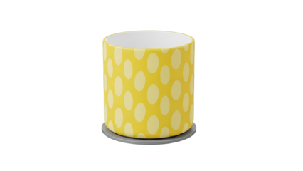 Yellow Polka Dot Mug on Coaster