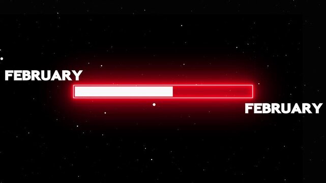 February month progress bar loading display