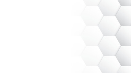 Abstract white and gray color, modern design stripes background with geometric hexagonal pattern and glowing light. Vector illustration.