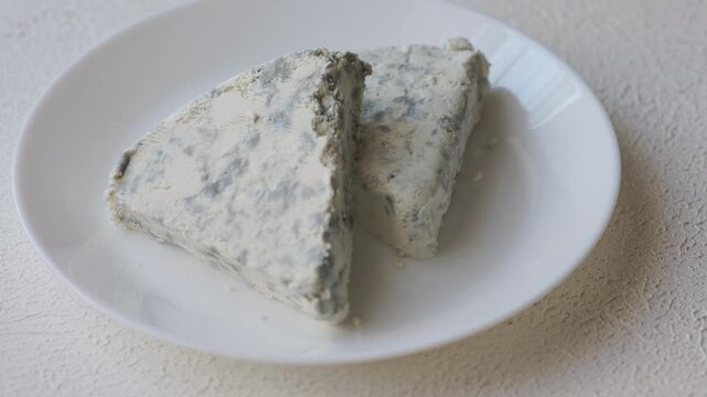 Close-Up of Walnuts with French Roquefort Cheese