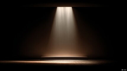 Spotlight Illuminating a Dark Stage with Soft Light and Subtle Shadows, Creating a Dramatic Atmosphere for Performance or Presentation Settings