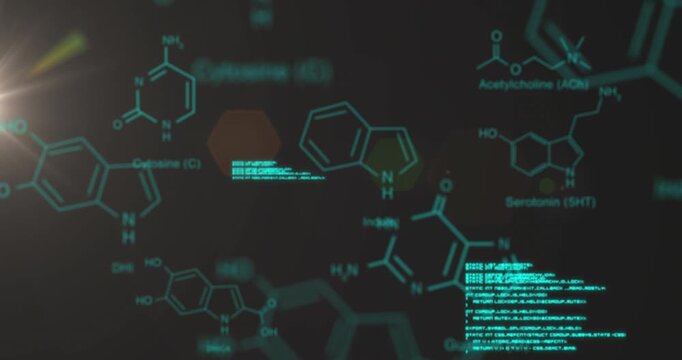 Animation of data processing and digital animation in truck