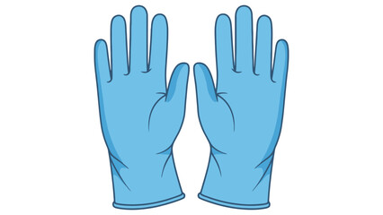 Obraz premium Pair of blue sterile medical gloves for professional healthcare clinical hygiene and pharmaceutical industry safety compliance business standards for global trade.