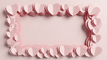 Paper hearts frame for Valentine's Day or love themed projects