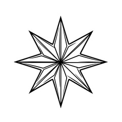 Radiant Rays Minimalist Star | Clean, isolated vector art for creative projects.