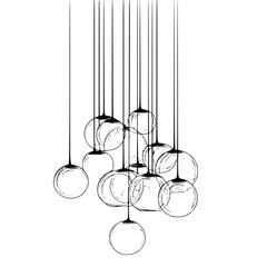 Chic Modern Black White Chandelier | Clean, isolated vector art for creative projects.