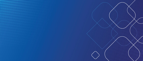 Minimal Geometric Abstract Background with Dynamic Blue Shapes and White Linear Accents for Modern Technology Presentations use it presentation, website, poster, wallpaper.