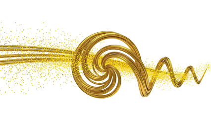 Golden Swirl with Glittering Particles