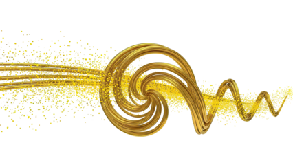 Golden Swirl with Glittering Particles