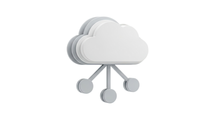 Layered Cloud Icon with Droplets