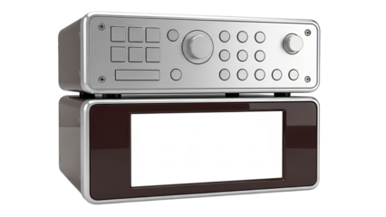 Modern electronic device with screen and control panel