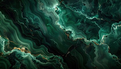 Emerald Dream - Abstract Green Marble Texture with Swirling Patterns.