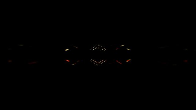 Textured neon golden glass fire arrow VJ loop background