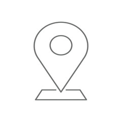 Navigation pin icon vector symbol for mobile apps and website UI designs. Vector illustration on a transparent background.