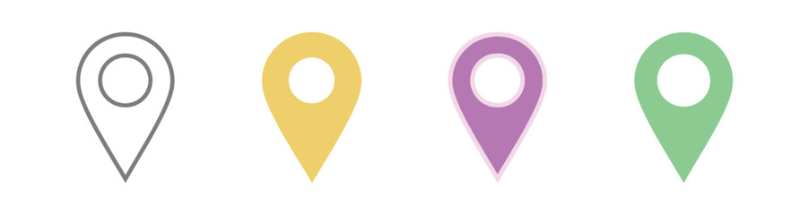 Map pin icon. location pin place marker. Location icon. Map marker pointer icon set. GPS location symbol collection.
