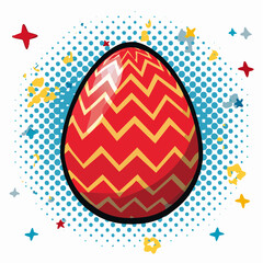 buntes Osterei - Cartoon Comic Stil