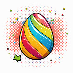 buntes Osterei - Cartoon Comic Stil