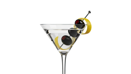 Classic Martini with Olives and Lemon Twist
